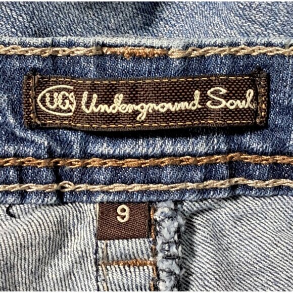 Y2K Underground Soul Womens Low Rise Flare Jeans Size 9 Medium Wash Denim 90s - Picture 3 of 7